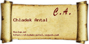 Chladek Antal névjegykártya